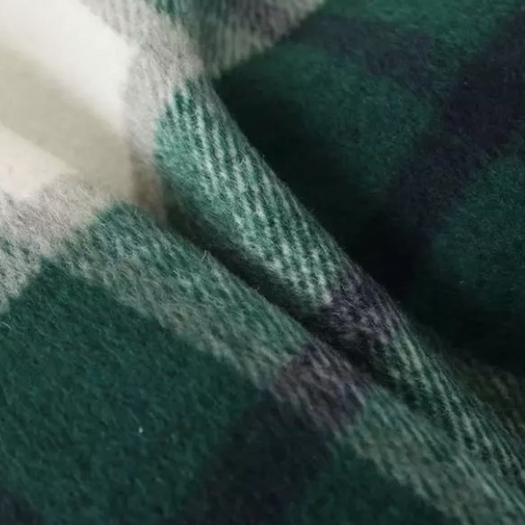 SOLD OUT Green Plaid Oversized Flannel Shacket Shirt Jacket - Picture 10 of 12